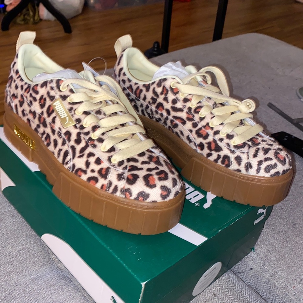 Puma leopard platform sneakers